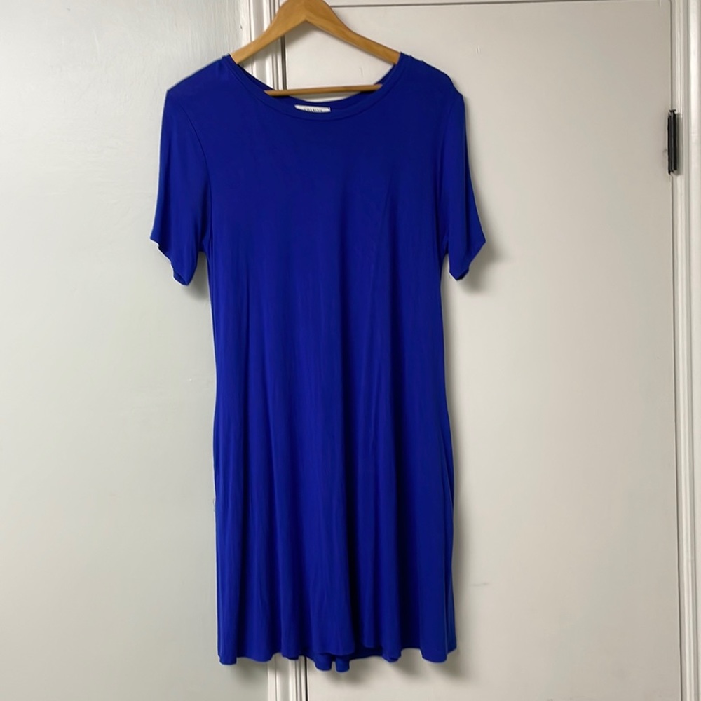 Cherish size medium cobalt blue Tshirt dress. Does have pockets.